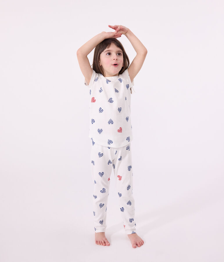 Pyjama enfant en coton blanc/rouge/multicouleur