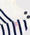 Babytrui van wol en katoen met marinestrepen blauw/blauw