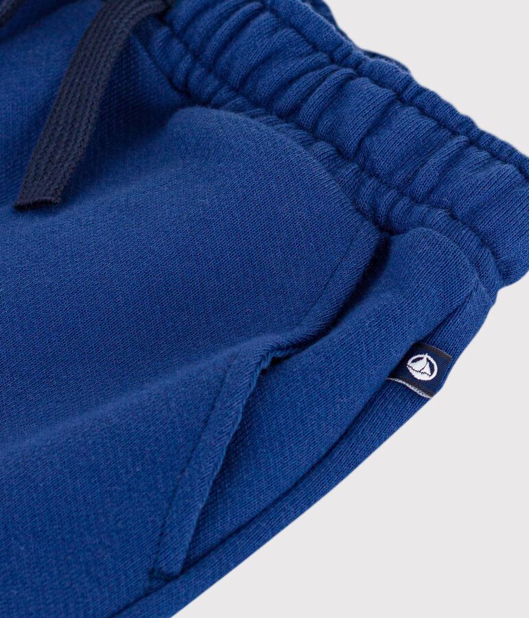 Bermuda short enfant en coton uni bleu