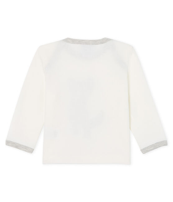 T-shirt met lange mouwen babyjongen wit MARSHMALLOW