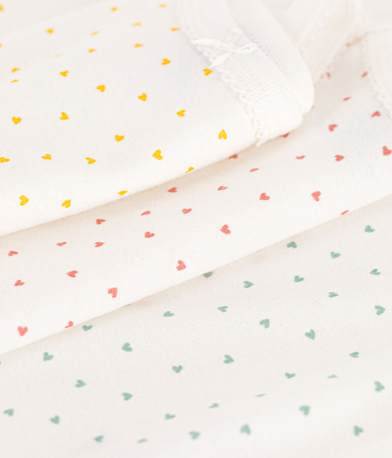 Set van 3 body's met bandjes en hartjes in katoen multicouleur