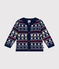Gebreid babyvestje met wol blauw MEDIEVAL/wit MULTICO