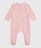 Babypyjama van geruwde fleece met print roze JOLI/wit MULTICO