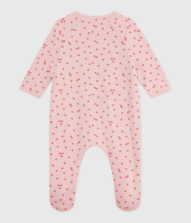 Babypyjama van geruwde fleece met print roze/multicouleur
