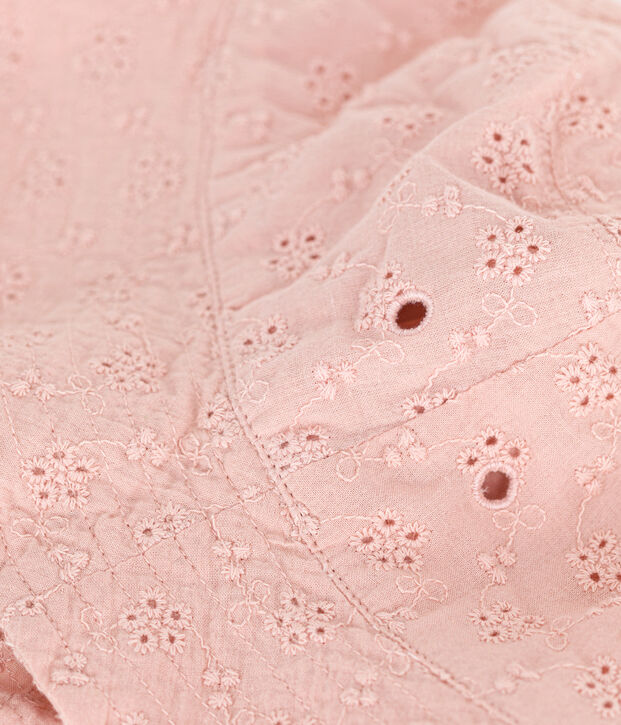 Roze vissershoedje van gaatjesborduurwerk voor meisjes roze