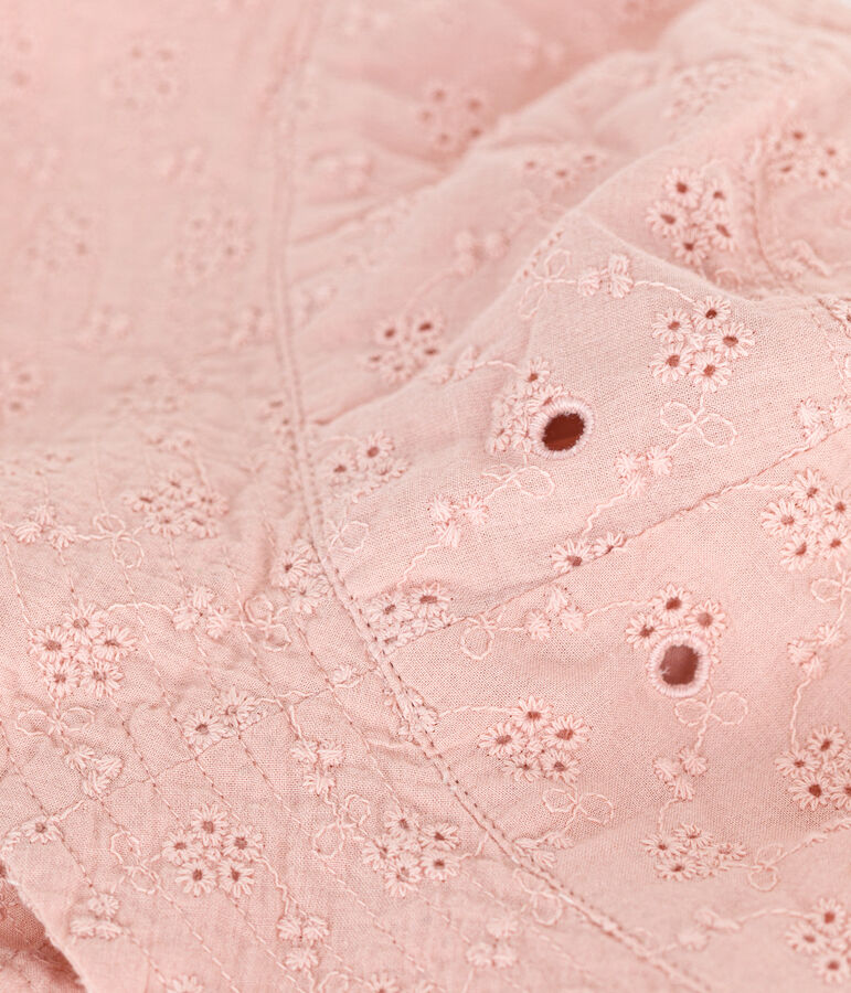 Bob en broderie anglaise rose enfant fille rose