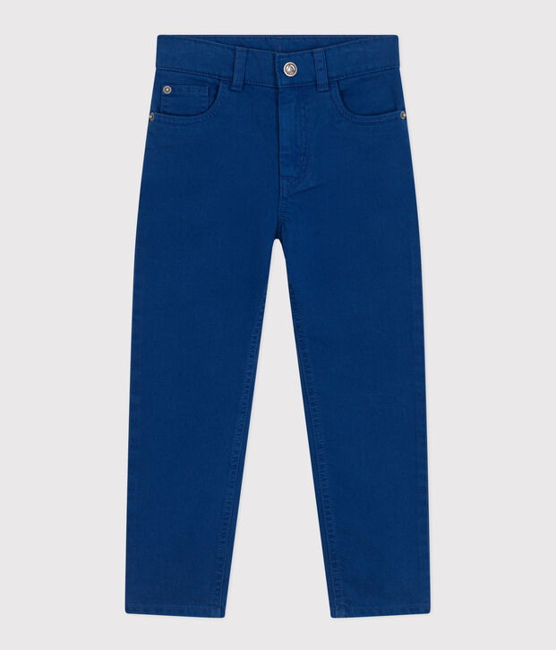 Rechte jongensbroek in denimkleur blauw