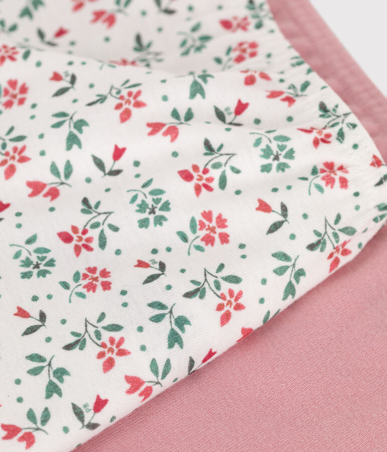 Lot de 2 shorties enfant en coton long fleuris multicouleur