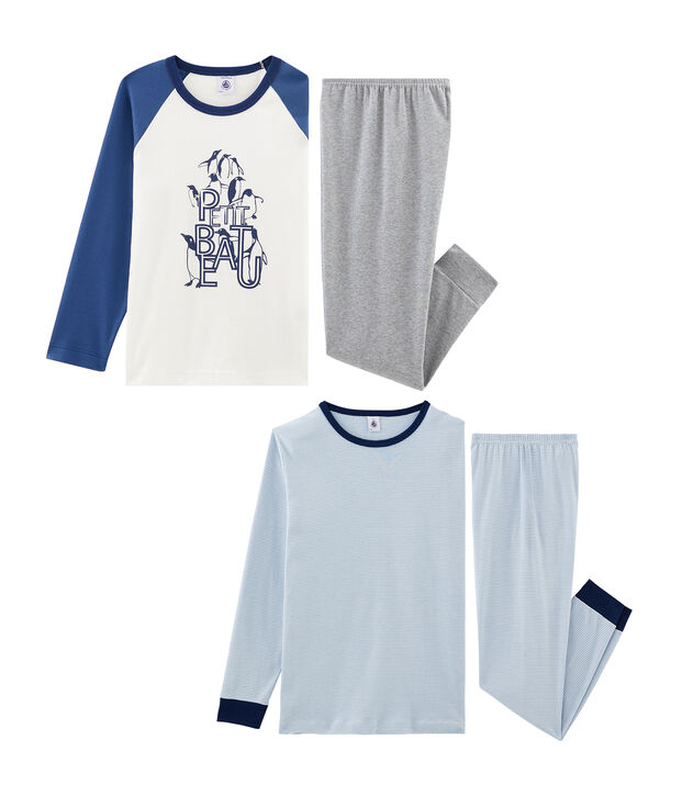 Duo de pyjamas petit gar&ccedil;on en c&ocirc;te multicouleur