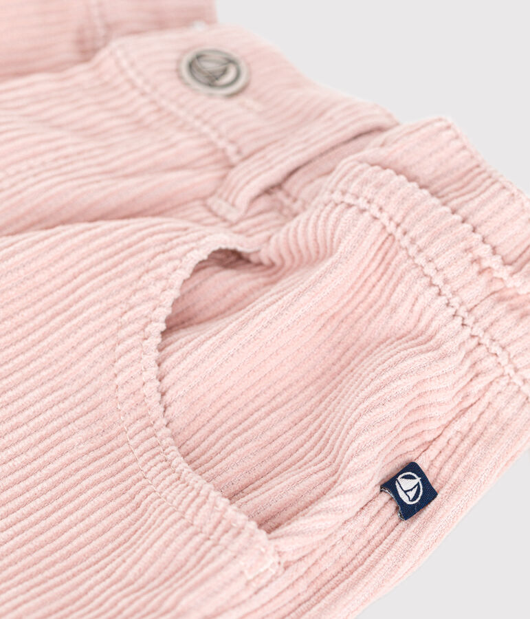 Pantalon en velours enfant fille rose
