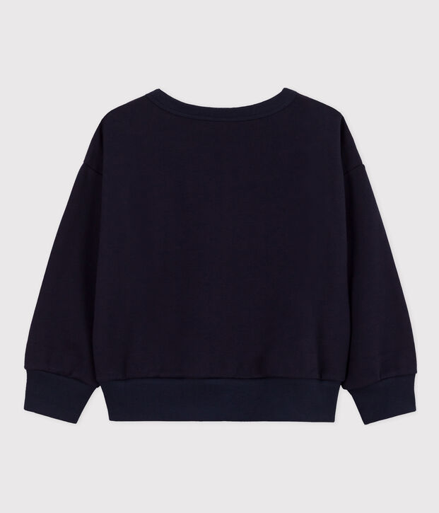 Sweatshirt en molleton enfant fille / gar&ccedil;on bleu marine