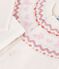 Gebreid babysetje met jacquardmotief. ecru/roze