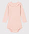 Babybody met lange mouwen en kraagje van katoen roze SALINE