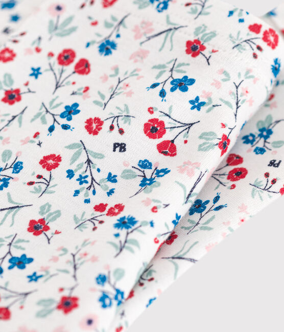 Legging bébé en coton imprimé à fleurs blanc MARSHMALLOW/blanc MULTICO