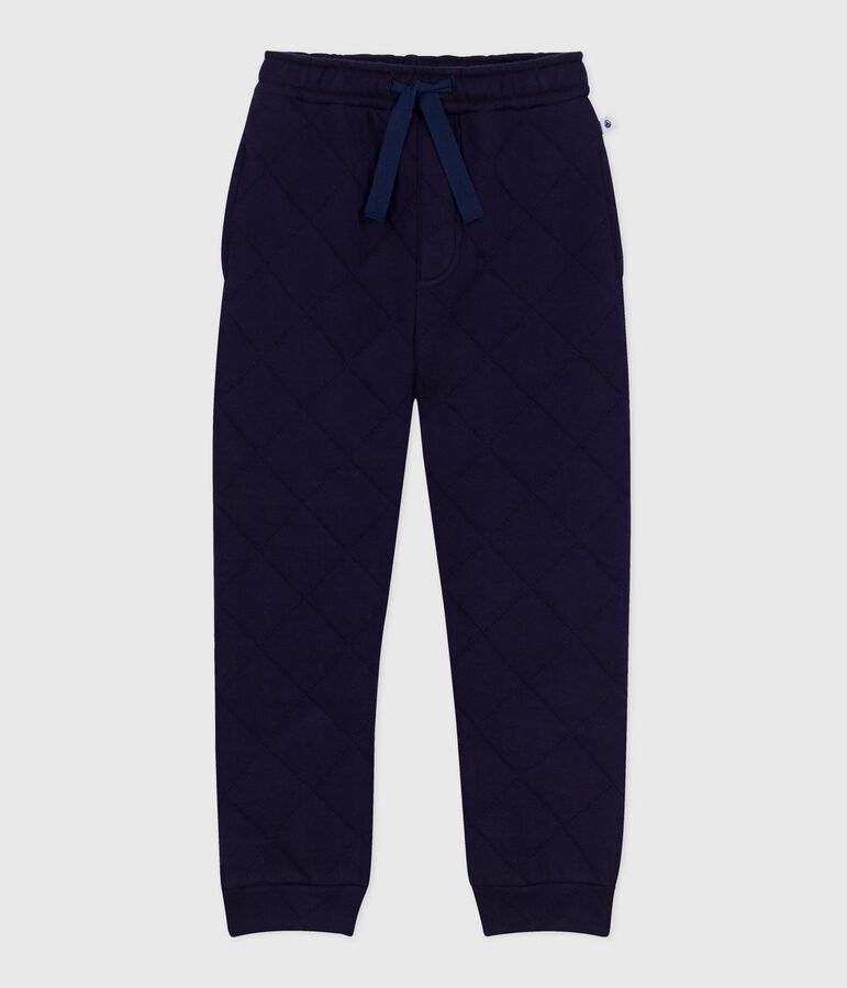 Pantalon de jogging enfant en coton uni bleu
