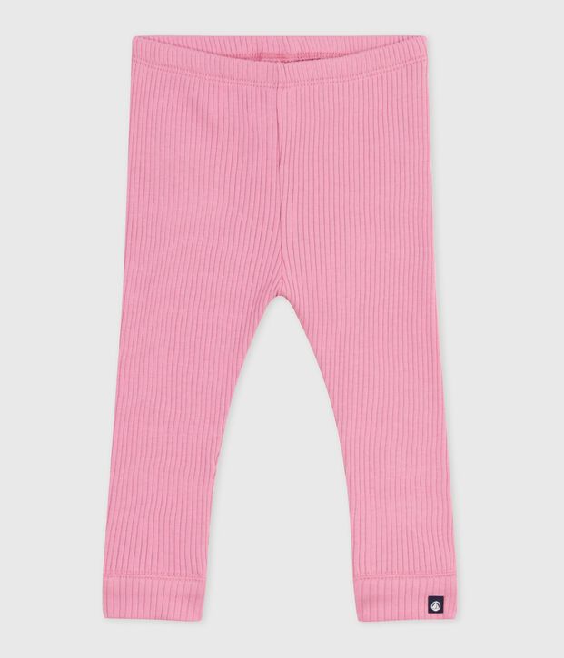 Legging b&eacute;b&eacute; en coton uni rose