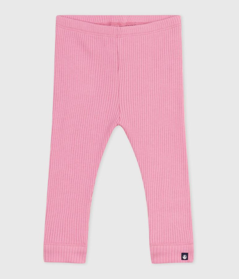 Legging b&eacute;b&eacute; en coton uni rose