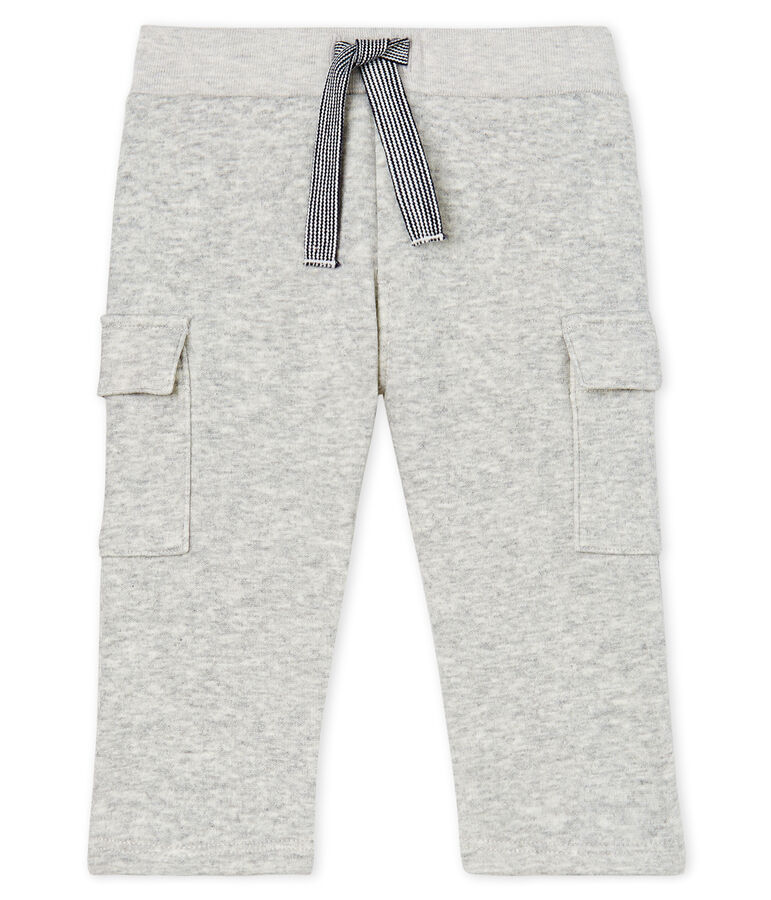 Broek van fluweel-mesh babyjongen grijs