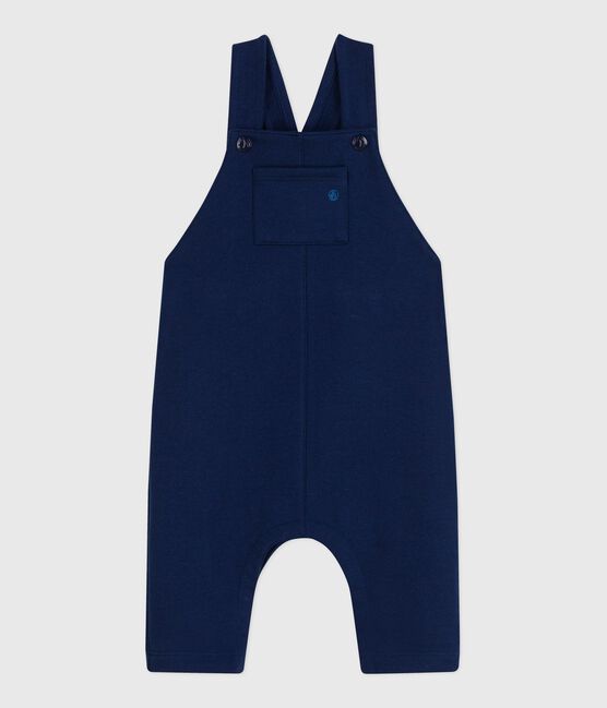 Effen salopette met lange pijpen van katoen voor baby's blauw MEDIEVAL