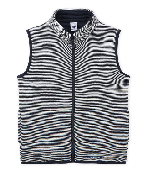 Doudoune sans manches gar&ccedil;on blauw/wit