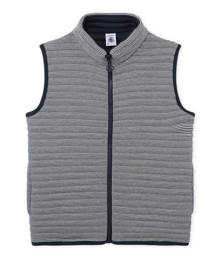 Doudoune sans manches gar&ccedil;on blauw/wit