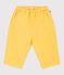 Pantalon b&eacute;b&eacute; en coton/lin, uni jaune