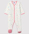 Dors-bien imprimé confettis bébé fille en velours blanc MARSHMALLOW/blanc MULTICO