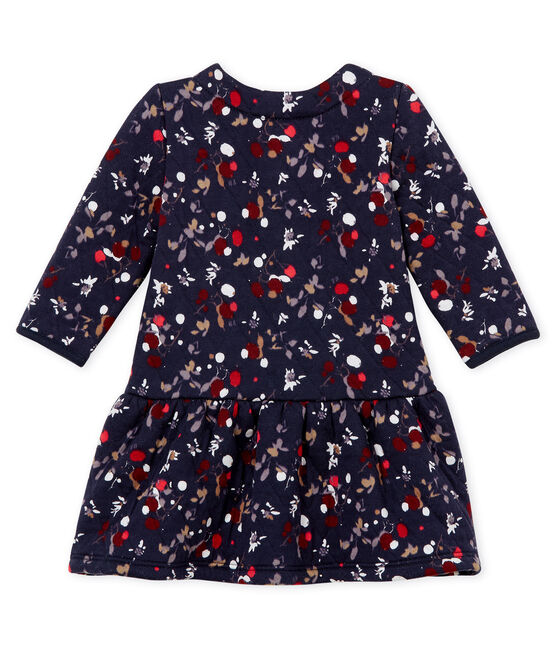 Jurk met dessin voor babymeisjes blauw SMOKING/wit MULTICO CN