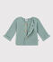 Gebreide uniseks babycardigan in ribbelsteek groen PAUL