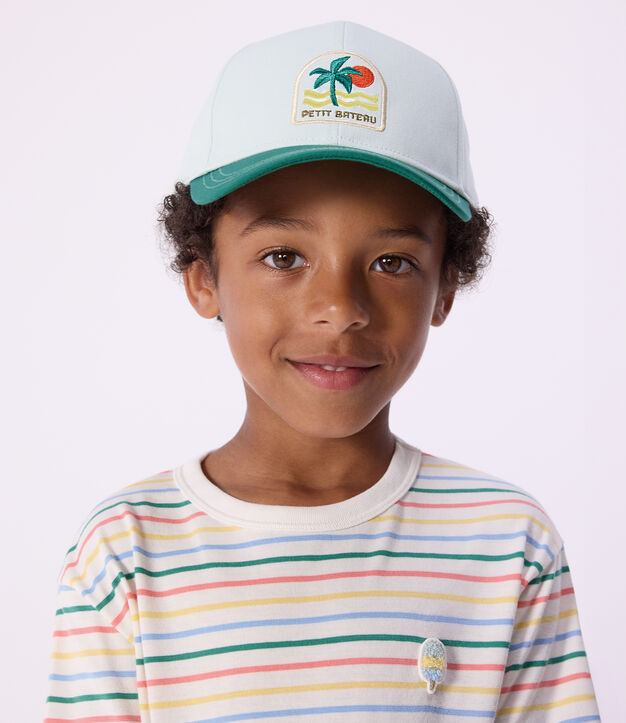 Katoenen pet voor kinderen blauw/multicouleur