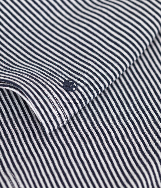 Blouse avec col en coton bébé bleu SMOKING/blanc MARSHMALLOW