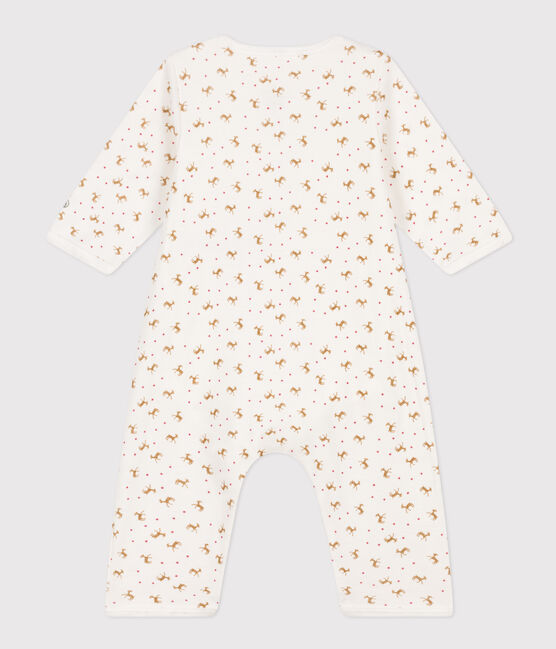Katoenen bodypyjama zonder voetjes rood MARSHMALLOW/wit HARISSA