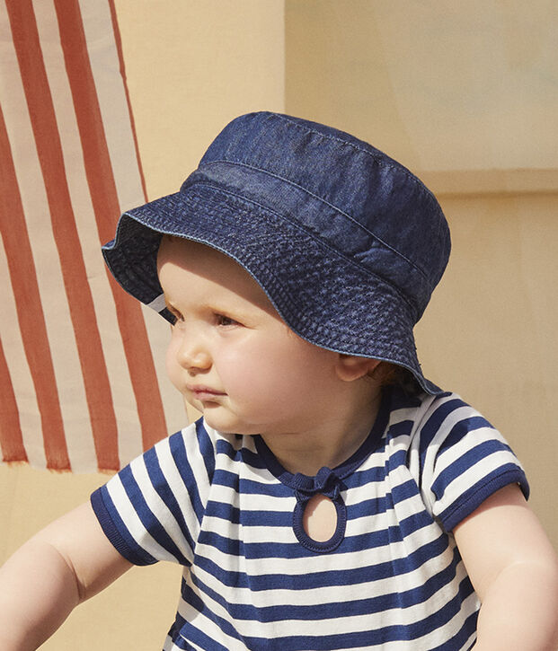 Bob en denim b&eacute;b&eacute; en coton biologique bleu