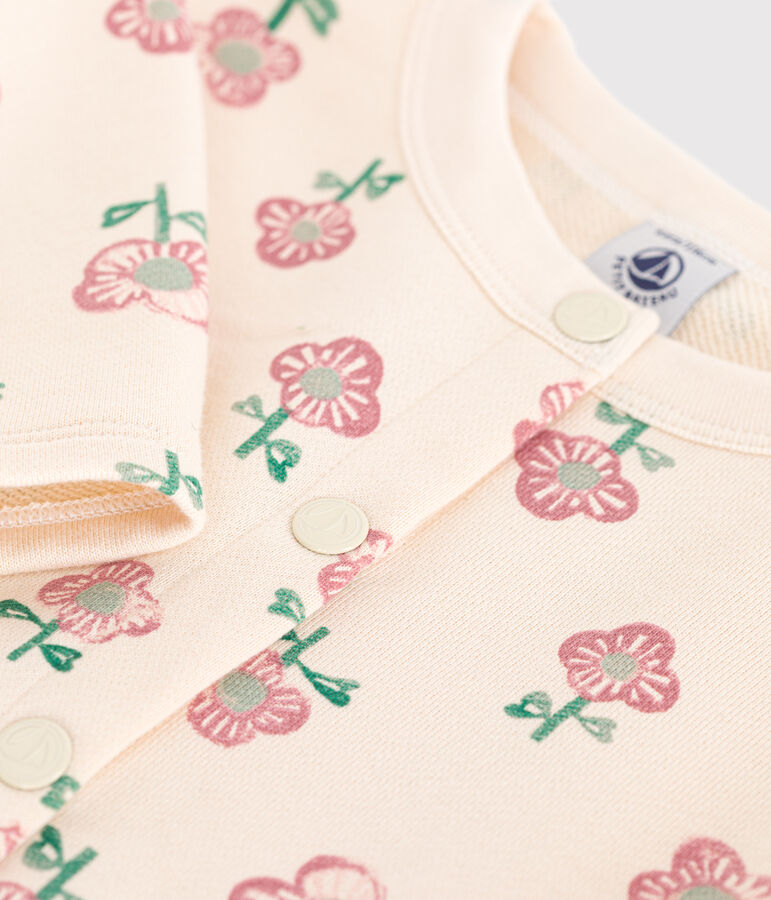 Cardigan en molleton enfant fille &eacute;cru/multicouleur