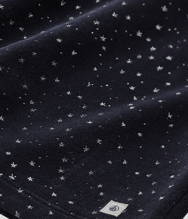 Pyjama fille en bouclette velours bleu/gris