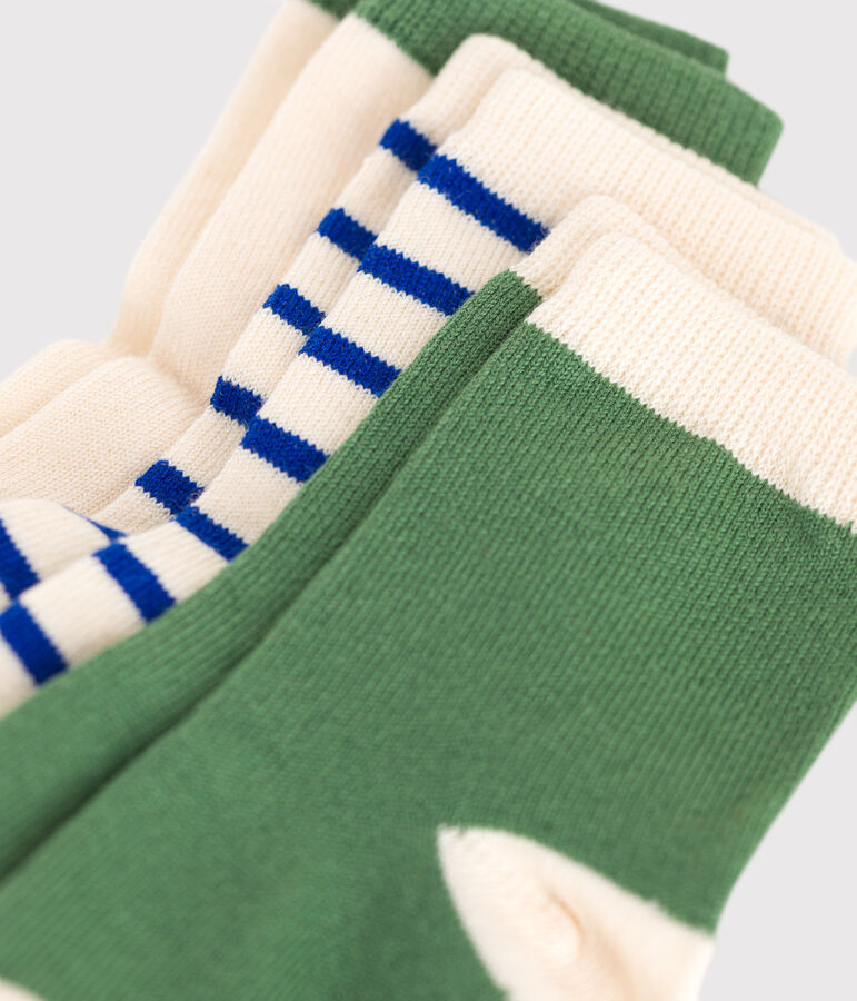 3 paires de chaussettes b&eacute;b&eacute; en coton &agrave; rayures multicouleur