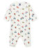 Dors bien sans pieds bébé fille en côte blanc MARSHMALLOW/blanc MULTICO