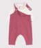 Katoenen babyrompertje en bodysuit set met effen kraag roze/ecru