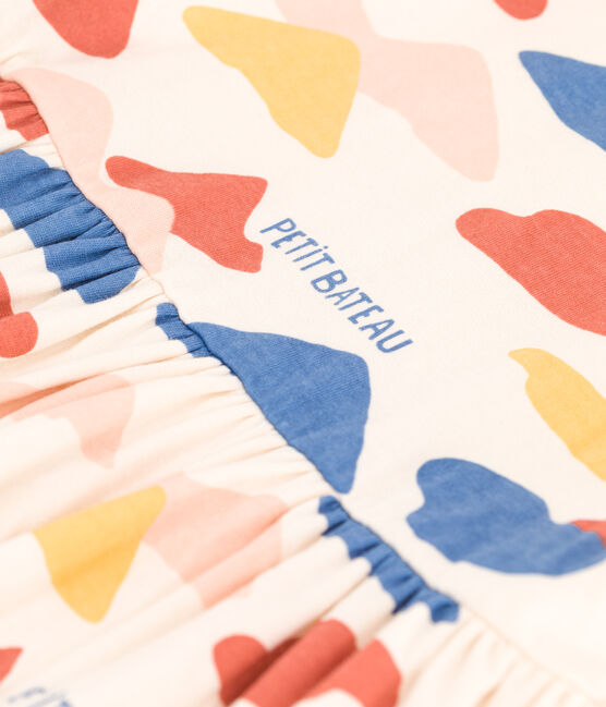 Robe à imprimé manches longues en tubique enfant fille blanc AVALANCHE/ MULTICO