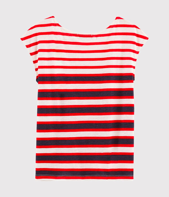 Linnen damesshirt wit MARSHMALLOW/rood PEPS/ MEDIEVAL