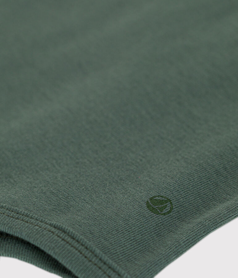 Body manches courtes col claudine en coton b&eacute;b&eacute; vert