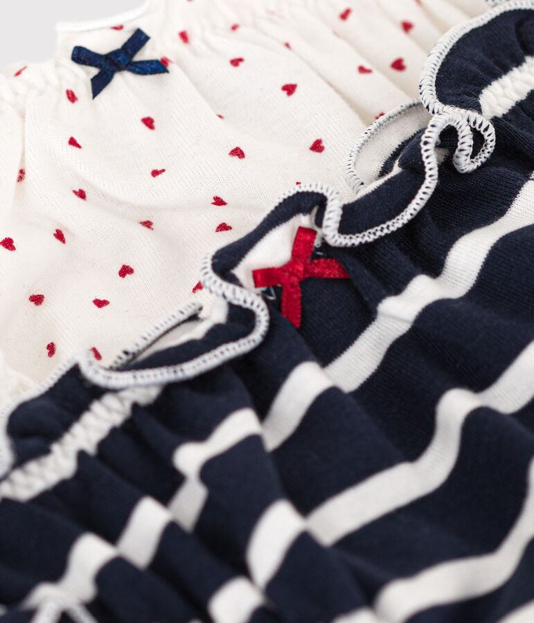 Set van 2 katoenen slips met hartjes en streepjes voor vrouwen variante 1