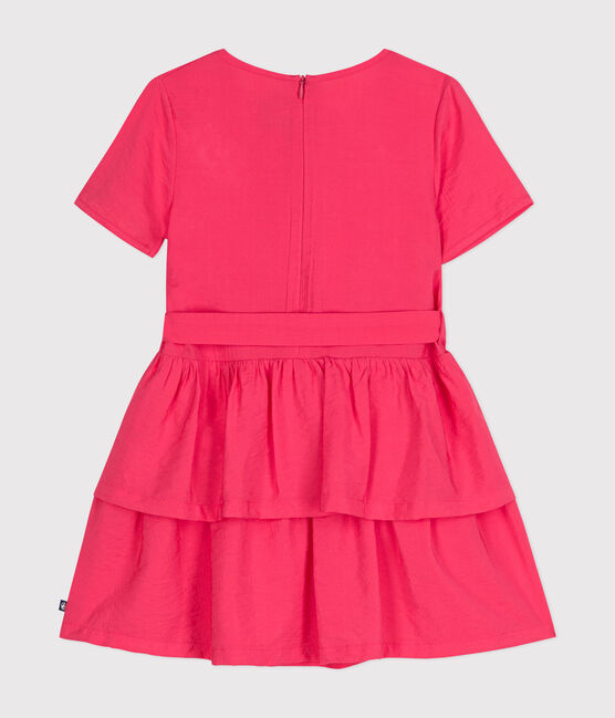 Jurkje met korte mouw van stevige stof voor meisjes roze GLOSS