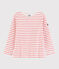 Iconische marinière Dames wit MARSHMALLOW/roze GRETEL