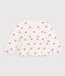 Blouse enfant en coton manches longues imprim&eacute;e n&oelig;uds &eacute;cru/rouge