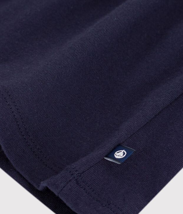 Effen katoenen babyjurkje met korte mouwen en matrozenkraagje SMOKING