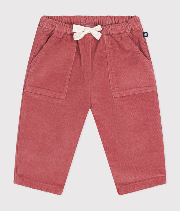 Pantalon en velours b&eacute;b&eacute; rose