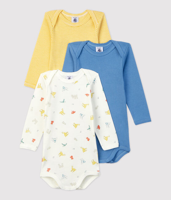 Lot de 3 bodies manches longues  bébé en coton biologique variante 1