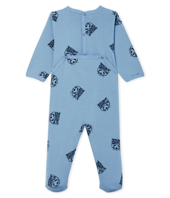Dors bien bébé garçon en côte bleu ACIER/blanc MULTICO