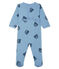 Dors bien bébé garçon en côte bleu ACIER/blanc MULTICO
